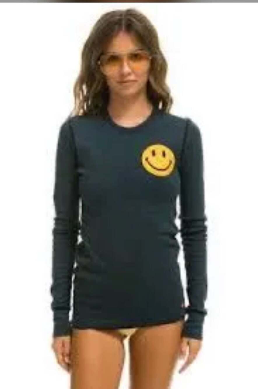 Aviator Nation Smiley 2 Thermal Long Sleeve Shirt
